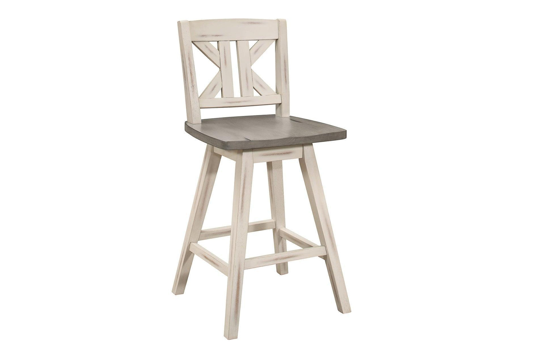 Amsonia White Sand Through Rustic Solid Wood, Veneer Rectangular Counter Height Dining Room Set - Ella Furniture