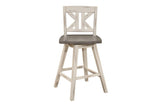 Amsonia White Sand Through Rustic Solid Wood, Veneer Rectangular Counter Height Dining Room Set - Ella Furniture