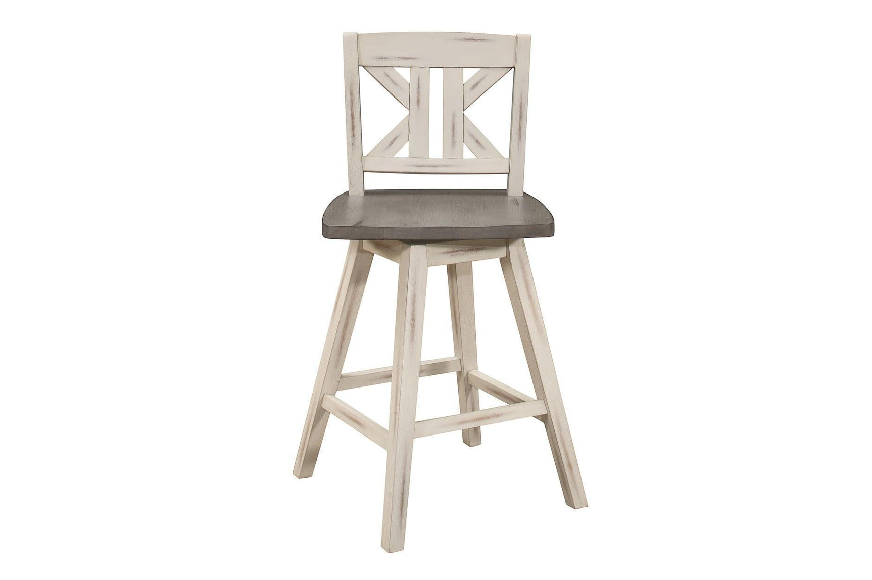 Amsonia White Sand Through Rustic Solid Wood, Veneer Rectangular Counter Height Dining Room Set - Ella Furniture