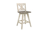 Amsonia White Sand Through Rustic Solid Wood And Veneer Rectangular Counter Height Dining Room Set - Ella Furniture