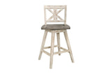 Amsonia White Sand Through Rustic Solid Wood And Veneer Rectangular Counter Height Dining Room Set - Ella Furniture