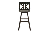 Amsonia Gray Swivel Chair Rustic Solid Wood And Veneer Rectangular Counter Height Dining Room Set - Ella Furniture