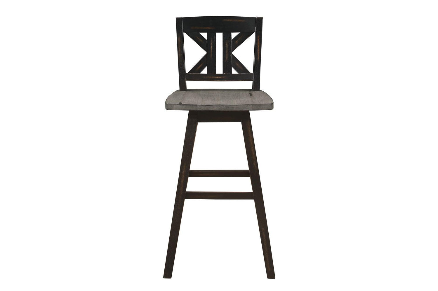 Amsonia Gray Swivel Chair Rustic Solid Wood And Veneer Rectangular Counter Height Dining Room Set - Ella Furniture