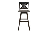 Amsonia Gray Swivel Chair Rustic Solid Wood And Veneer Rectangular Counter Height Dining Room Set - Ella Furniture