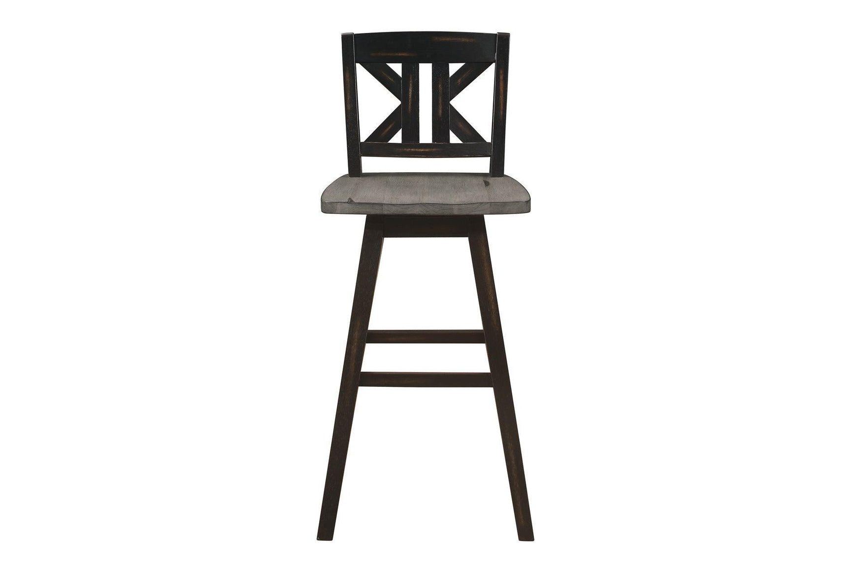 Amsonia Gray Swivel Chair Rustic Solid Wood And Veneer Rectangular Counter Height Dining Room Set - Ella Furniture