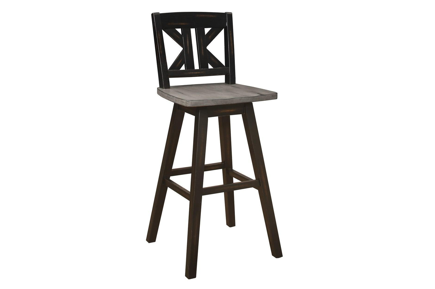 Amsonia Gray Swivel Chair Rustic Solid Wood And Veneer Rectangular Counter Height Dining Room Set - Ella Furniture