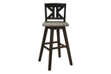 Amsonia Gray Swivel Chair Rustic Solid Wood And Veneer Rectangular Counter Height Dining Room Set - Ella Furniture