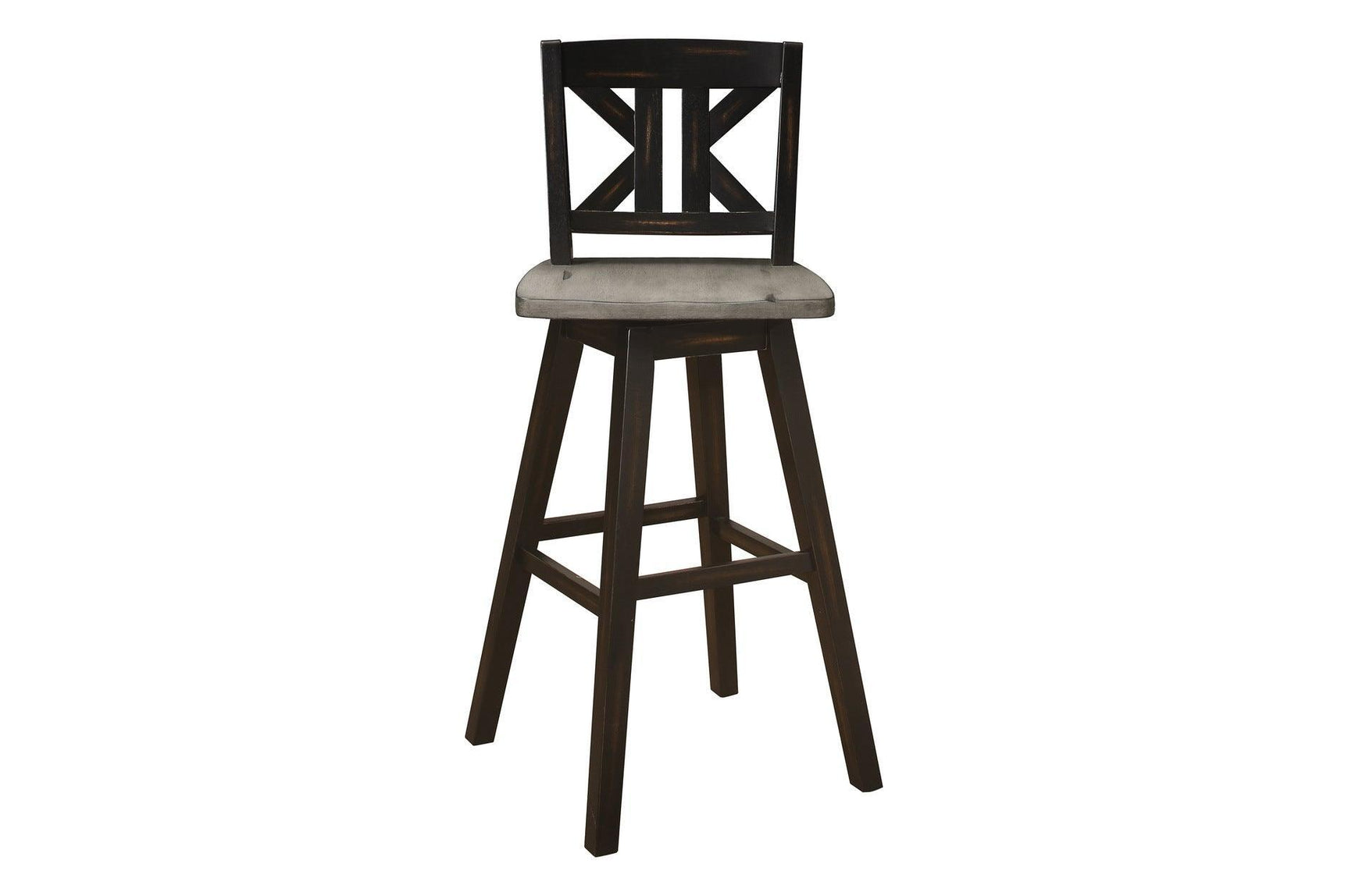 Amsonia Gray Swivel Chair Rustic Solid Wood And Veneer Rectangular Counter Height Dining Room Set - Ella Furniture