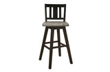 Amsonia Black Sand Through Rustic Solid Wood And Veneer Upholstered Rectangular Dining Room Set - Ella Furniture