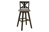 Amsonia Gray Modern Subtle Rustic Solid Rubberwood Rectangular Counter Height Dining Room Set - Ella Furniture