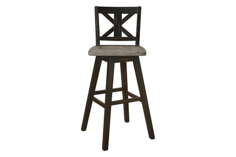 Amsonia Gray Modern Subtle Rustic Solid Rubberwood Rectangular Counter Height Dining Room Set - Ella Furniture