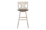Amsonia White Sand Through Rustic Solid Wood, Veneer Rectangular Counter Height Dining Room Set - Ella Furniture
