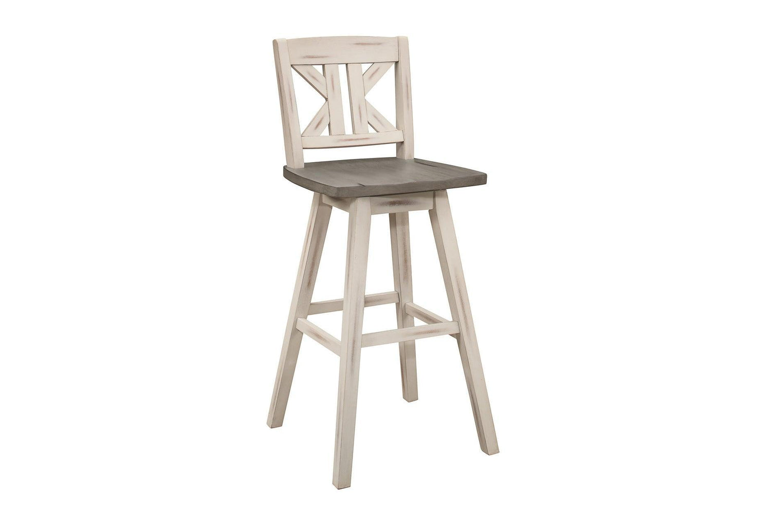 Amsonia White Sand Through Rustic Solid Wood, Veneer Rectangular Counter Height Dining Room Set - Ella Furniture