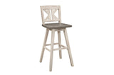Amsonia White Sand Through Rustic Solid Wood, Veneer Rectangular Counter Height Dining Room Set - Ella Furniture