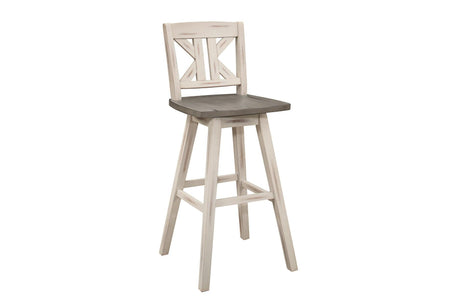 Amsonia White Sand Through Rustic Solid Wood, Veneer Rectangular Counter Height Dining Room Set - Ella Furniture