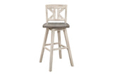 Amsonia White Sand Through Rustic Solid Wood, Veneer Rectangular Counter Height Dining Room Set - Ella Furniture