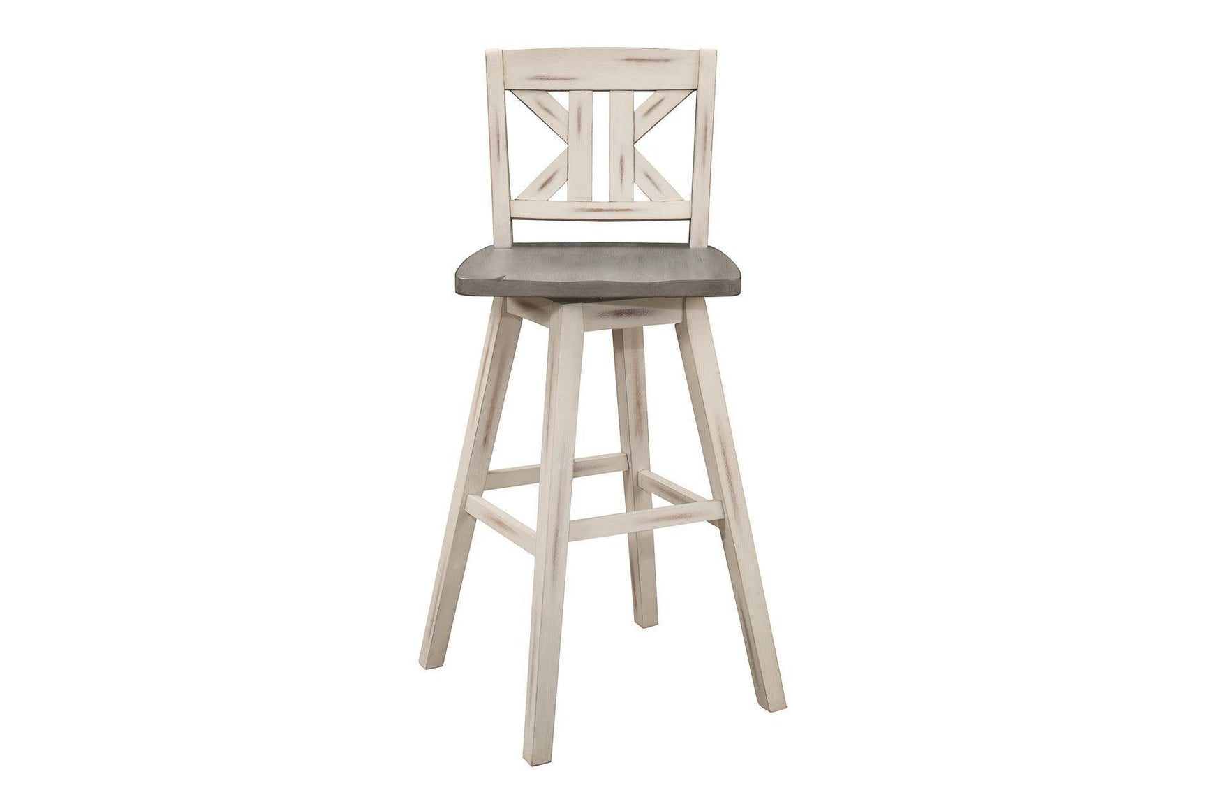 Amsonia White Sand Through Rustic Solid Wood, Veneer Rectangular Counter Height Dining Room Set - Ella Furniture