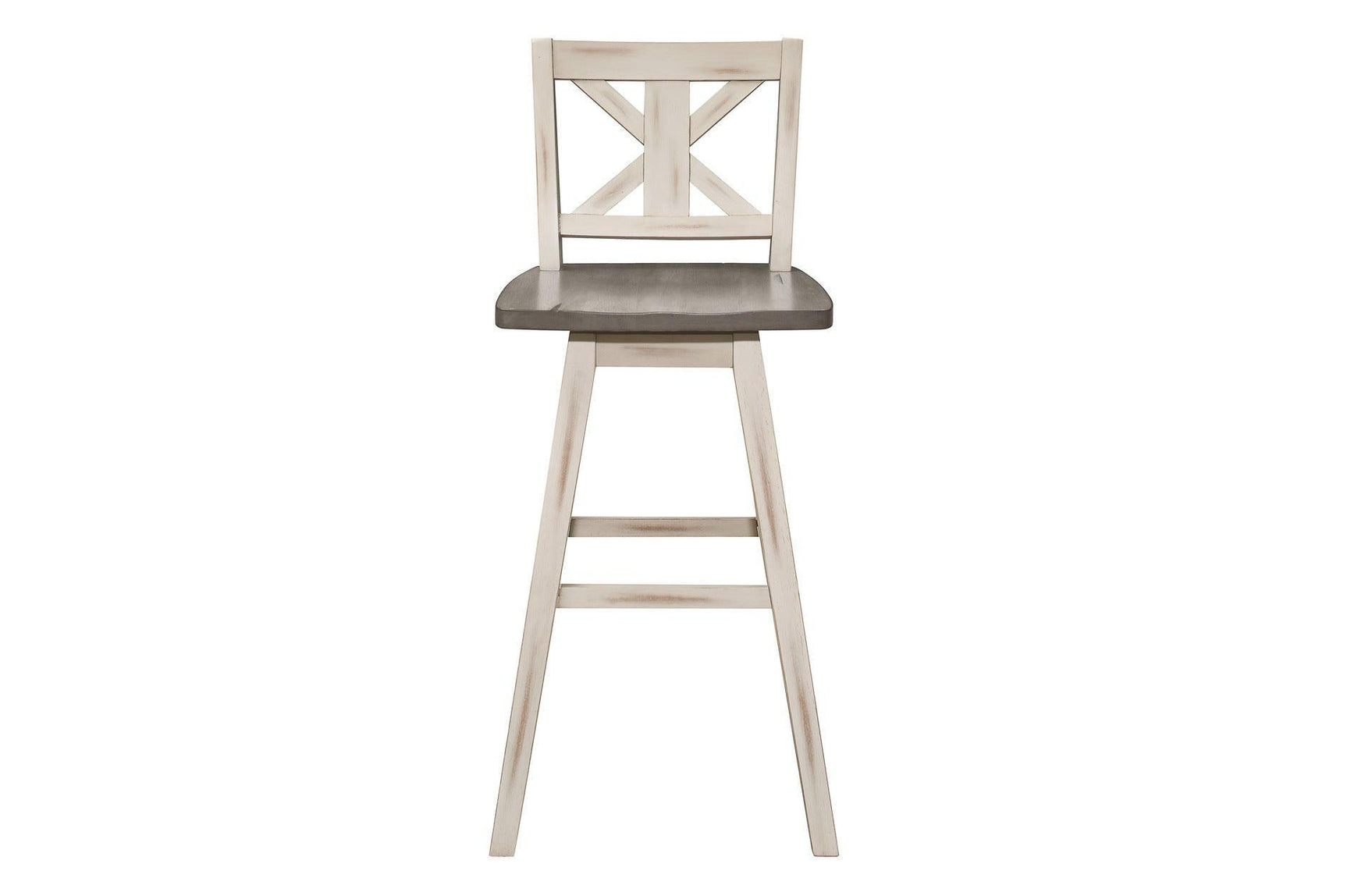 Amsonia White Sand Through Rustic Solid Wood And Veneer Rectangular Counter Height Dining Room Set - Ella Furniture
