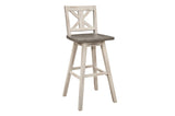 Amsonia White Sand Through Rustic Solid Wood And Veneer Rectangular Counter Height Dining Room Set - Ella Furniture
