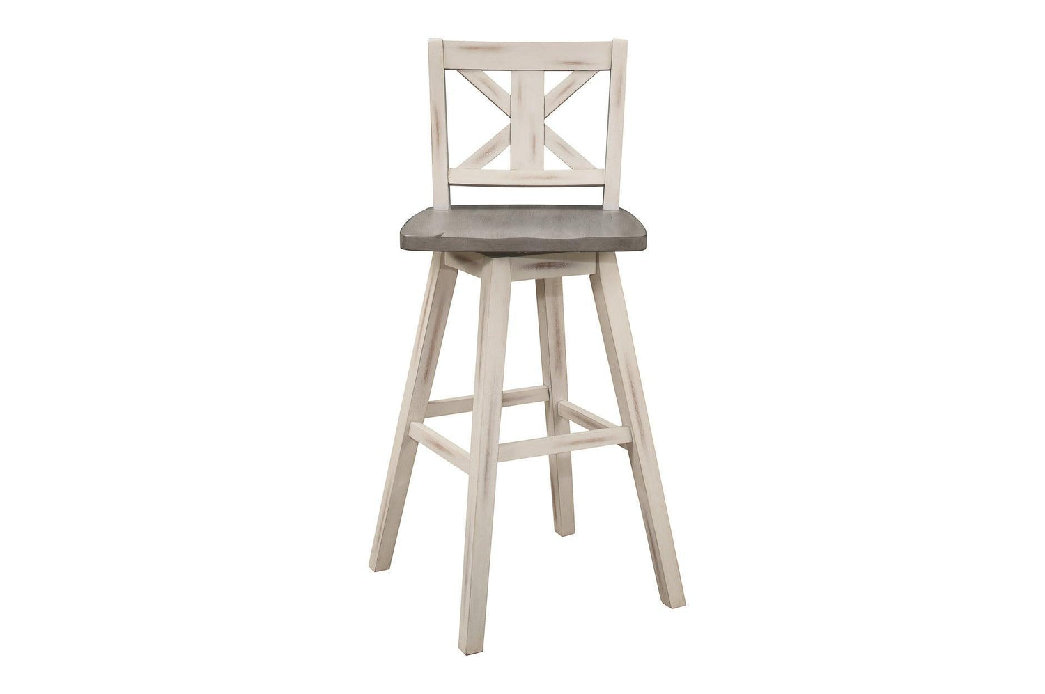 Amsonia White Sand Through Rustic Solid Wood And Veneer Rectangular Counter Height Dining Room Set - Ella Furniture