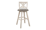 Amsonia White Sand Through Rustic Solid Wood And Veneer Rectangular Counter Height Dining Room Set - Ella Furniture