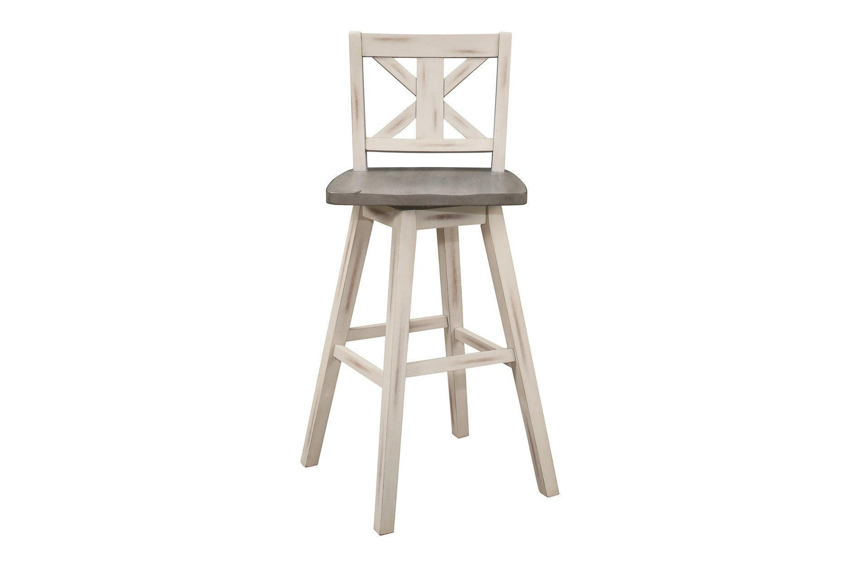 Amsonia White Sand Through Rustic Solid Wood And Veneer Rectangular Counter Height Dining Room Set - Ella Furniture