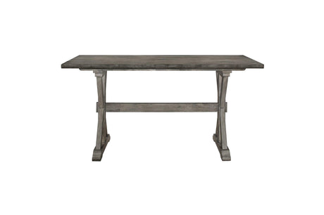 Amsonia White Sand Through Rustic Solid Wood, Veneer Rectangular Counter Height Dining Room Set - Ella Furniture