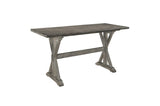 Amsonia Gray Modern Subtle Rustic Solid Rubberwood Rectangular Counter Height Dining Room Set - Ella Furniture