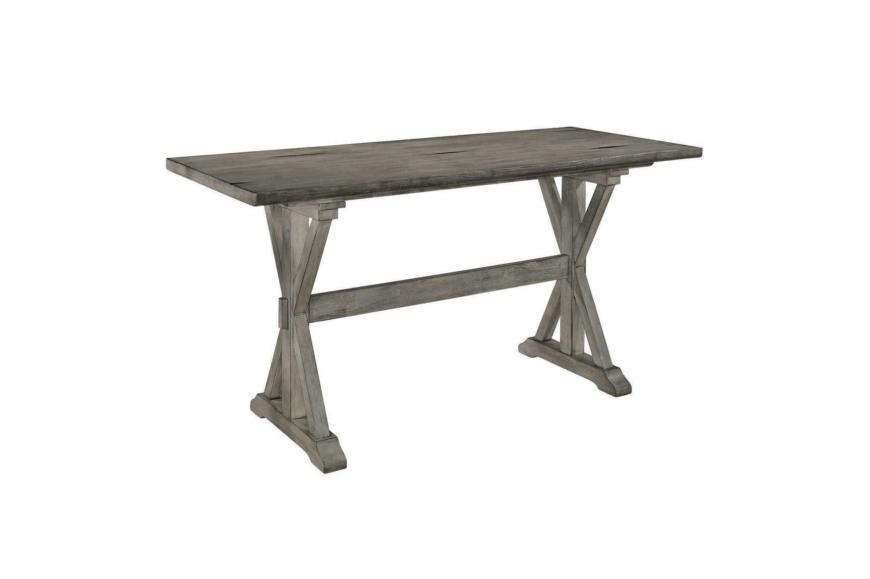 Amsonia Gray Modern Subtle Rustic Solid Rubberwood Rectangular Counter Height Dining Room Set - Ella Furniture