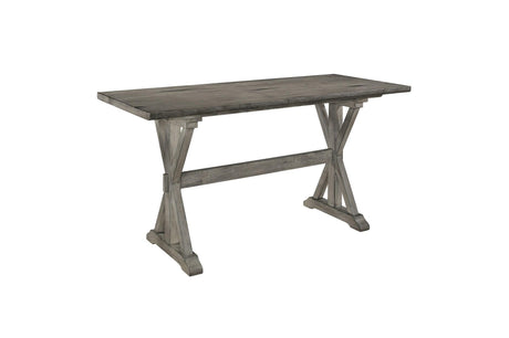 Amsonia White Sand Through Rustic Solid Wood, Veneer Rectangular Counter Height Dining Room Set - Ella Furniture
