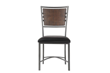 Fideo Rustic Modern Casual Wood And Metal Faux Leather Upholstered Seat Round Dining Room Set - Ella Furniture