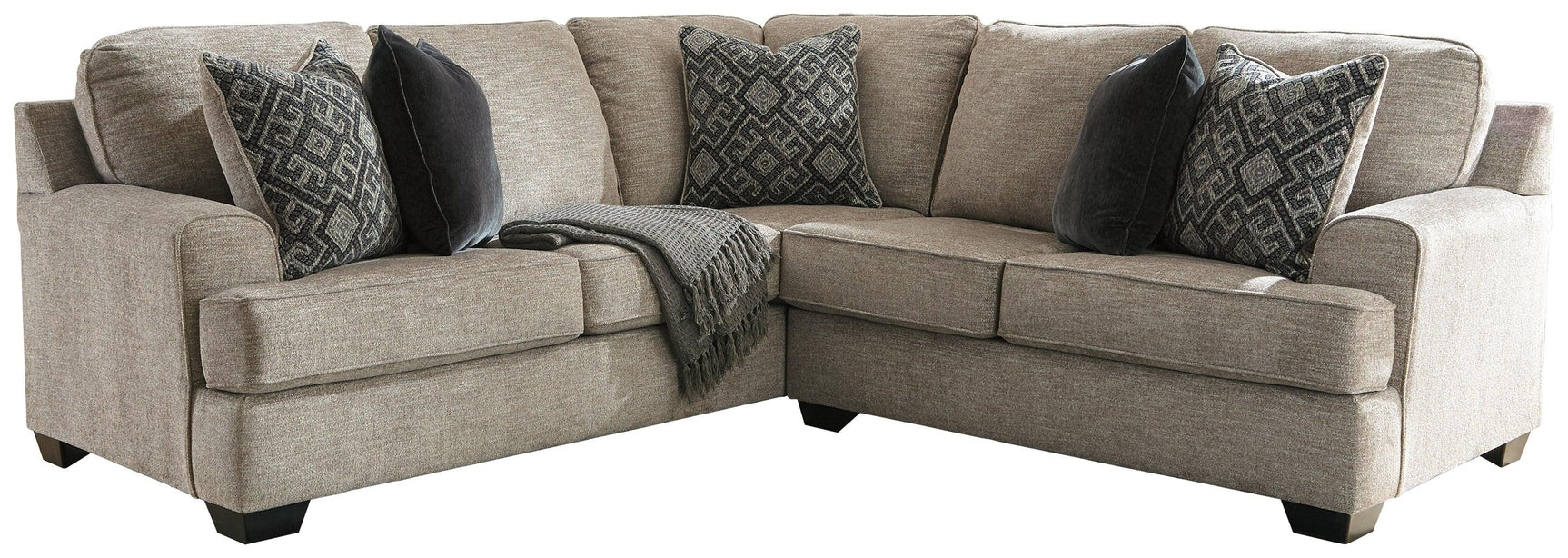 Bovarian Stone Chenille 2-Piece Sectional - Ella Furniture