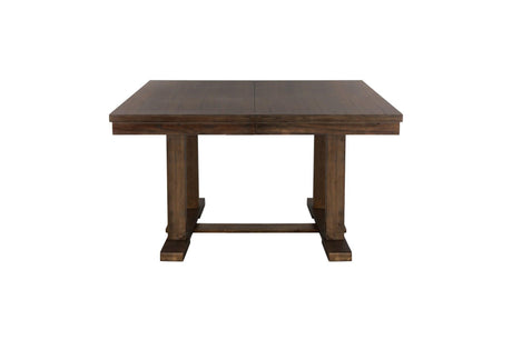 Wieland Brown Mindy Veneer Wood Faux Leather Upholstered Seat Rectangular Dining Room Set - Ella Furniture