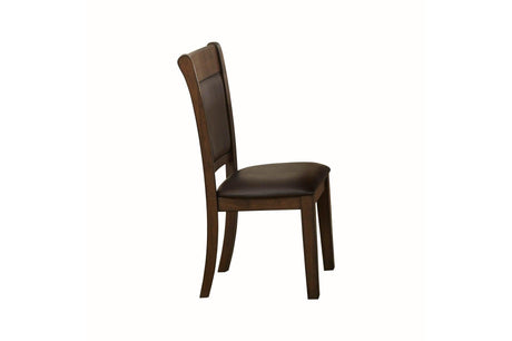 Wieland Brown Mindy Veneer Wood Faux Leather Upholstered Seat Rectangular Dining Room Set - Ella Furniture