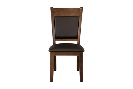 Wieland Brown Mindy Veneer Wood Faux Leather Upholstered Seat Rectangular Dining Room Set - Ella Furniture