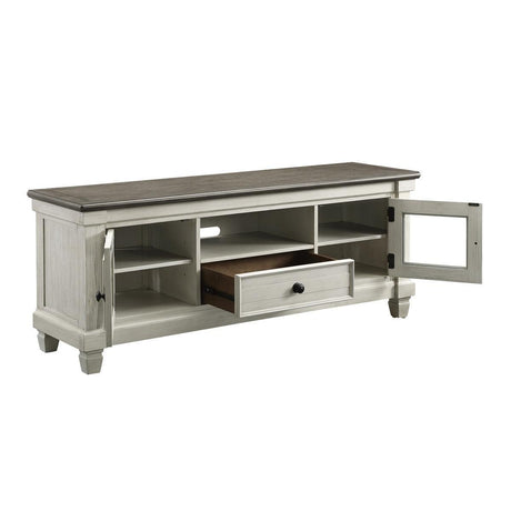 Granby Antique White And Rosy Brown Oak And Rubberwood Veneer, Wood And Engineered Wood Tv Stand - Ella Furniture