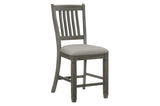 Granby Gray Solid Wood Fabric Upholstered Seat Rectangular Counter Height Dining Room Set - Ella Furniture