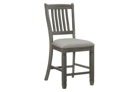 Granby Gray Solid Wood Fabric Upholstered Seat Rectangular Counter Height Dining Room Set - Ella Furniture