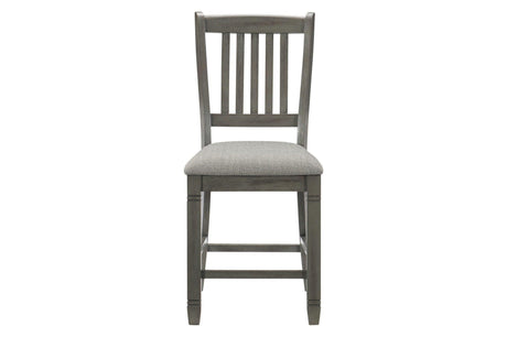 Granby Gray Solid Wood Fabric Upholstered Seat Rectangular Counter Height Dining Room Set - Ella Furniture