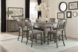 Granby Gray Solid Wood Fabric Upholstered Seat Rectangular Counter Height Dining Room Set - Ella Furniture