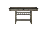 Granby Gray Solid Wood Fabric Upholstered Seat Rectangular Counter Height Dining Room Set - Ella Furniture