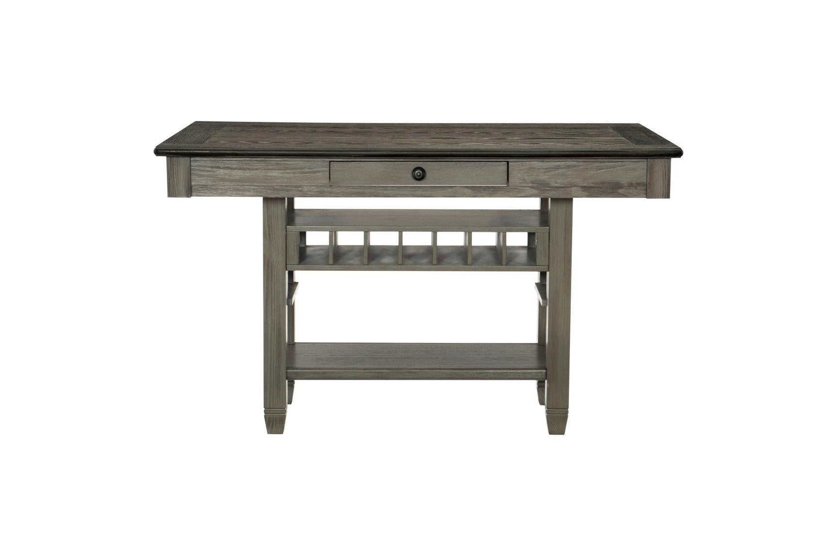 Granby Gray Solid Wood Fabric Upholstered Seat Rectangular Counter Height Dining Room Set - Ella Furniture