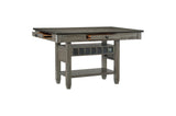 Granby Gray Solid Wood Fabric Upholstered Seat Rectangular Counter Height Dining Room Set - Ella Furniture