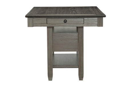 Granby Gray Solid Wood Fabric Upholstered Seat Rectangular Counter Height Dining Room Set - Ella Furniture