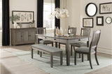 Granby Gray Modern Casual Solid Wood Fabric Upholstered Seat Rectangular Dining Room Set - Ella Furniture