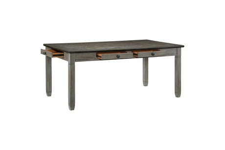 Granby Gray Modern Casual Solid Wood Fabric Upholstered Seat Rectangular Dining Room Set - Ella Furniture