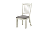 Granby Antique White, Rosy Brown Solid Wood Fabric Counter Height Storage Dining Room Set - Ella Furniture