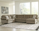 Hoylake Chocolate Chenille 3-Piece Sectional With Chaise 56402S1 - Ella Furniture