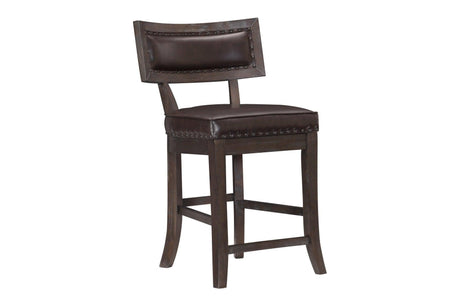 Oxton Epresso Modern Contemporary Solid Wood Faux Leather Storage Counter Height Dining Room Set - Ella Furniture