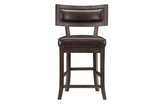 Oxton Epresso Modern Contemporary Solid Wood Faux Leather Storage Counter Height Dining Room Set - Ella Furniture